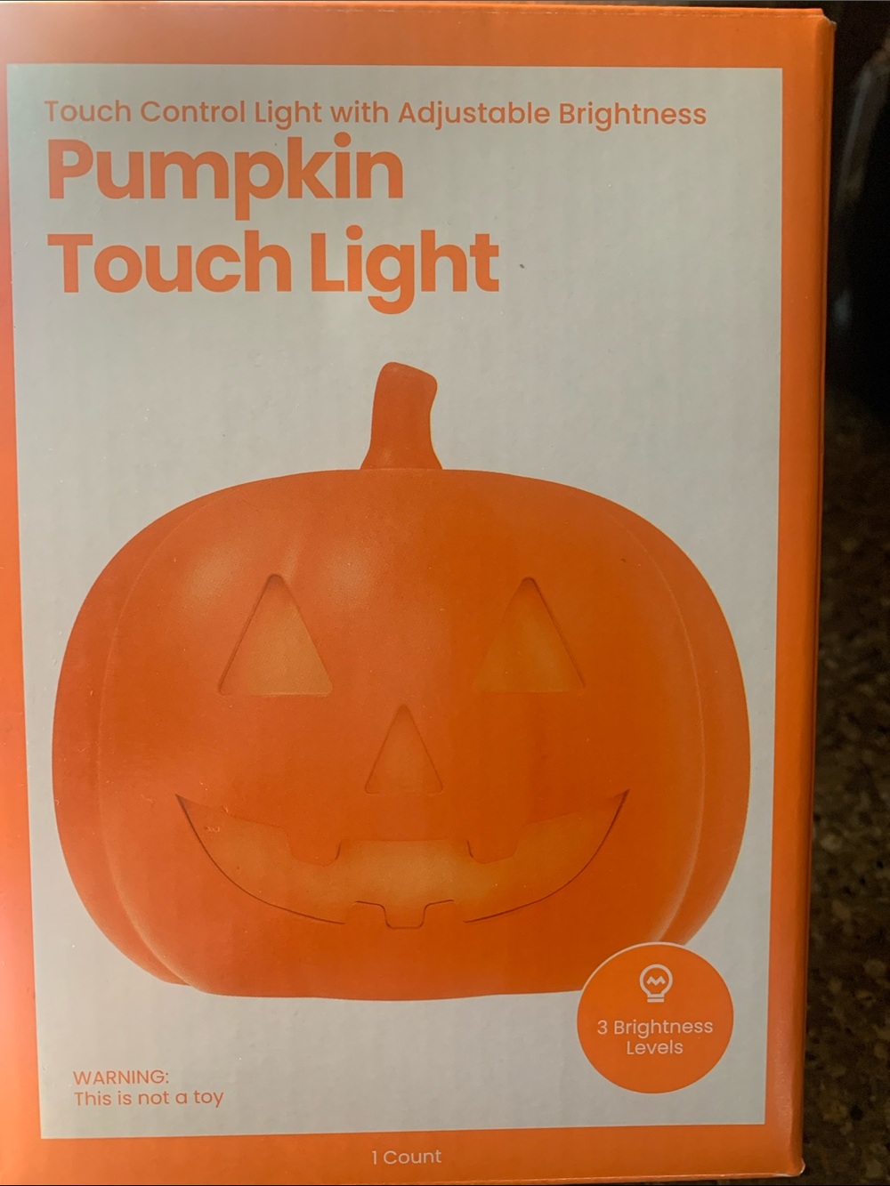 Pumpkin Touch Light - Orange Halloween Kids Costume Accessory